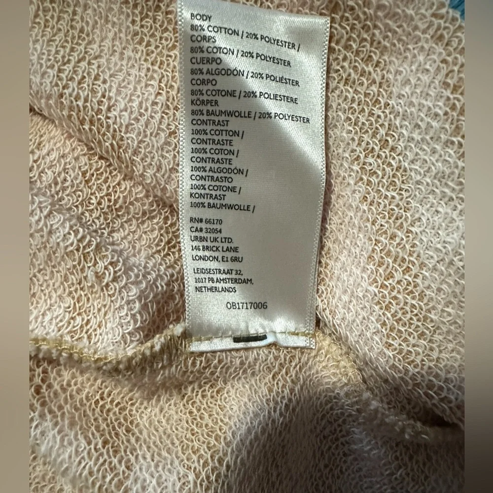 NWOT FREE PEOPLE STRIPPED OVERSIZED CREWNECK SWEATSHIRT IN LATTE COMBO - Picture 7 of 7